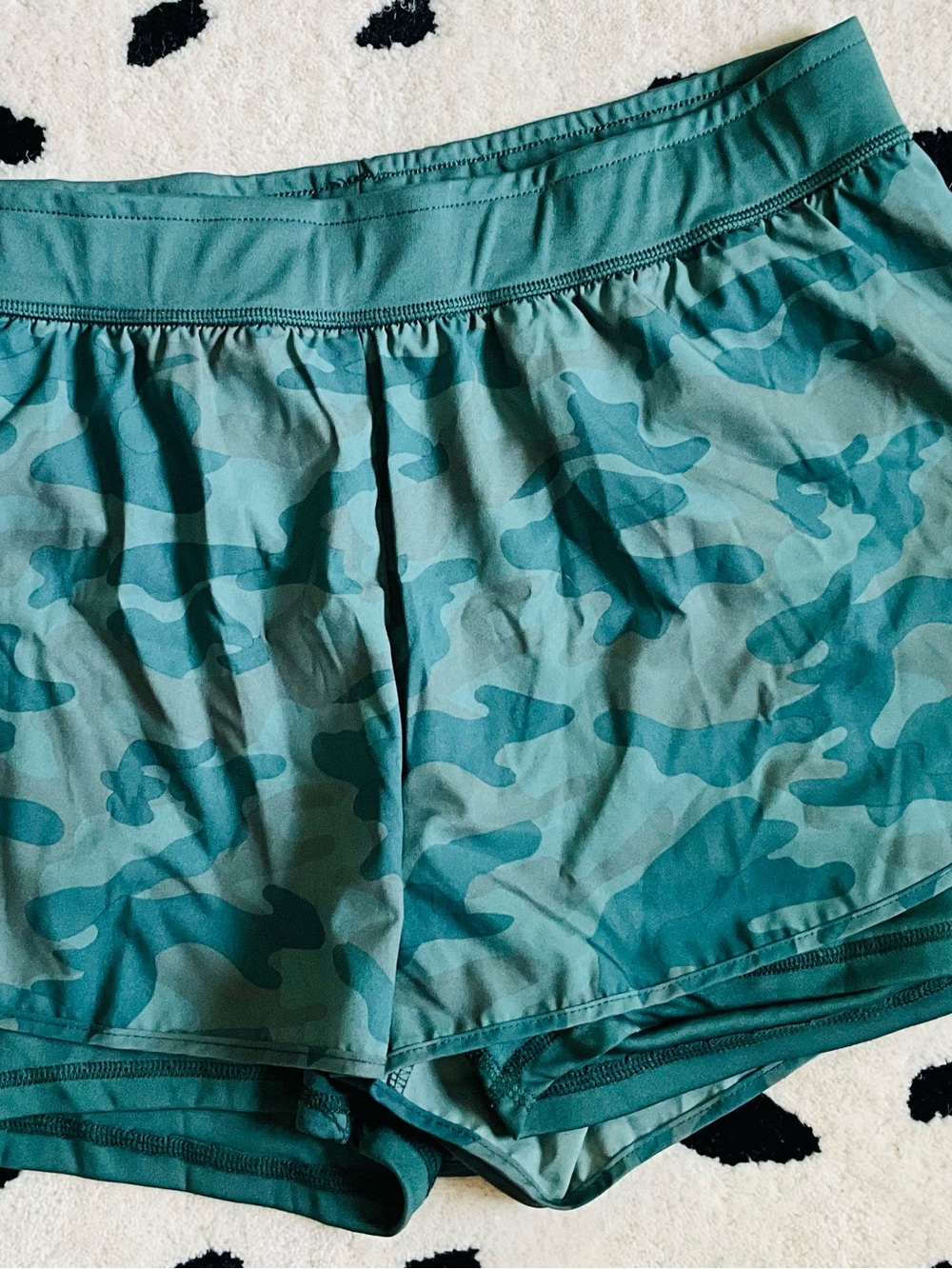 Danskin Teal Green Camo Running Shorts